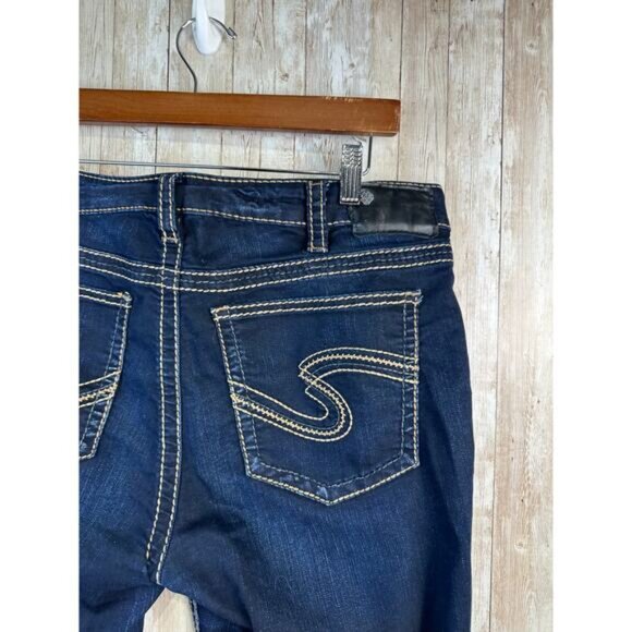 Silver Suki High Super Skinny Jeans Womens 34x33 Blue Dark Wash Stretch‎ Denim - Picture 7 of 12